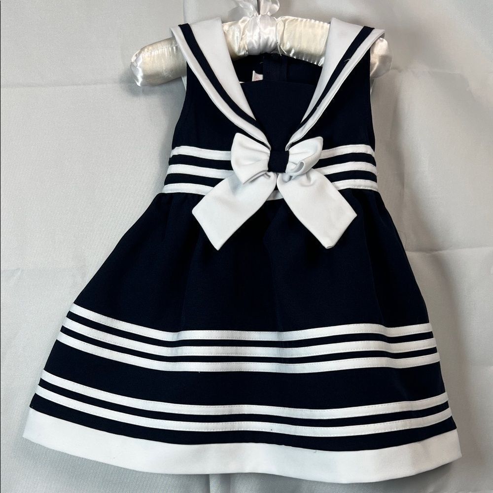 Bonnie Baby Navy Blue and white sailor dress size 24 months